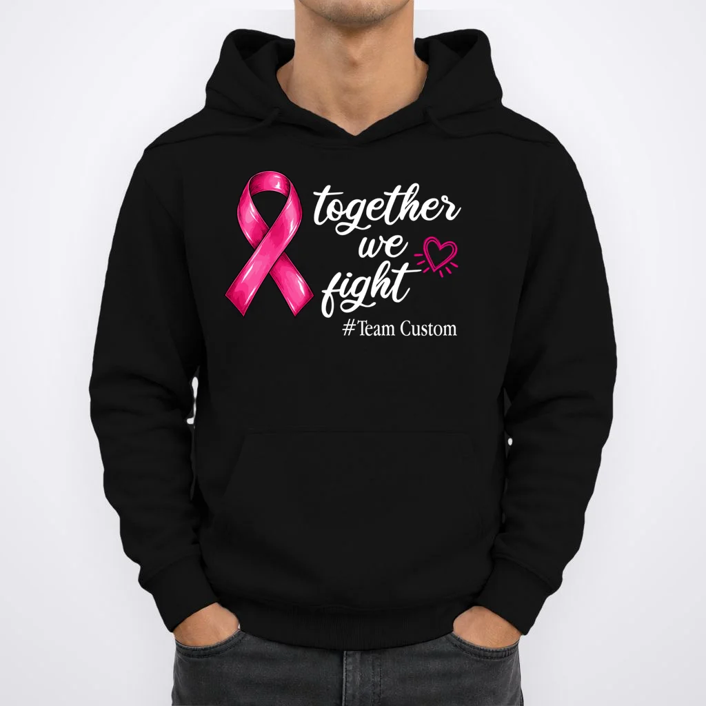 Personalized Together We Fight – Breast Cancer Awareness Shirt Men's Hoodie - Front 1