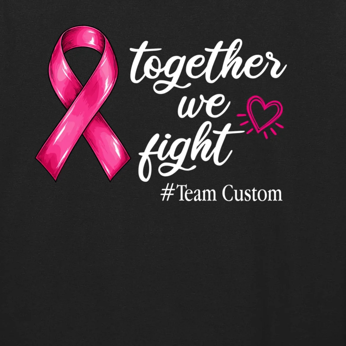 Personalized Together We Fight – Breast Cancer Awareness Shirt Men's Long Sleeve Shirt - Front - Close-up
