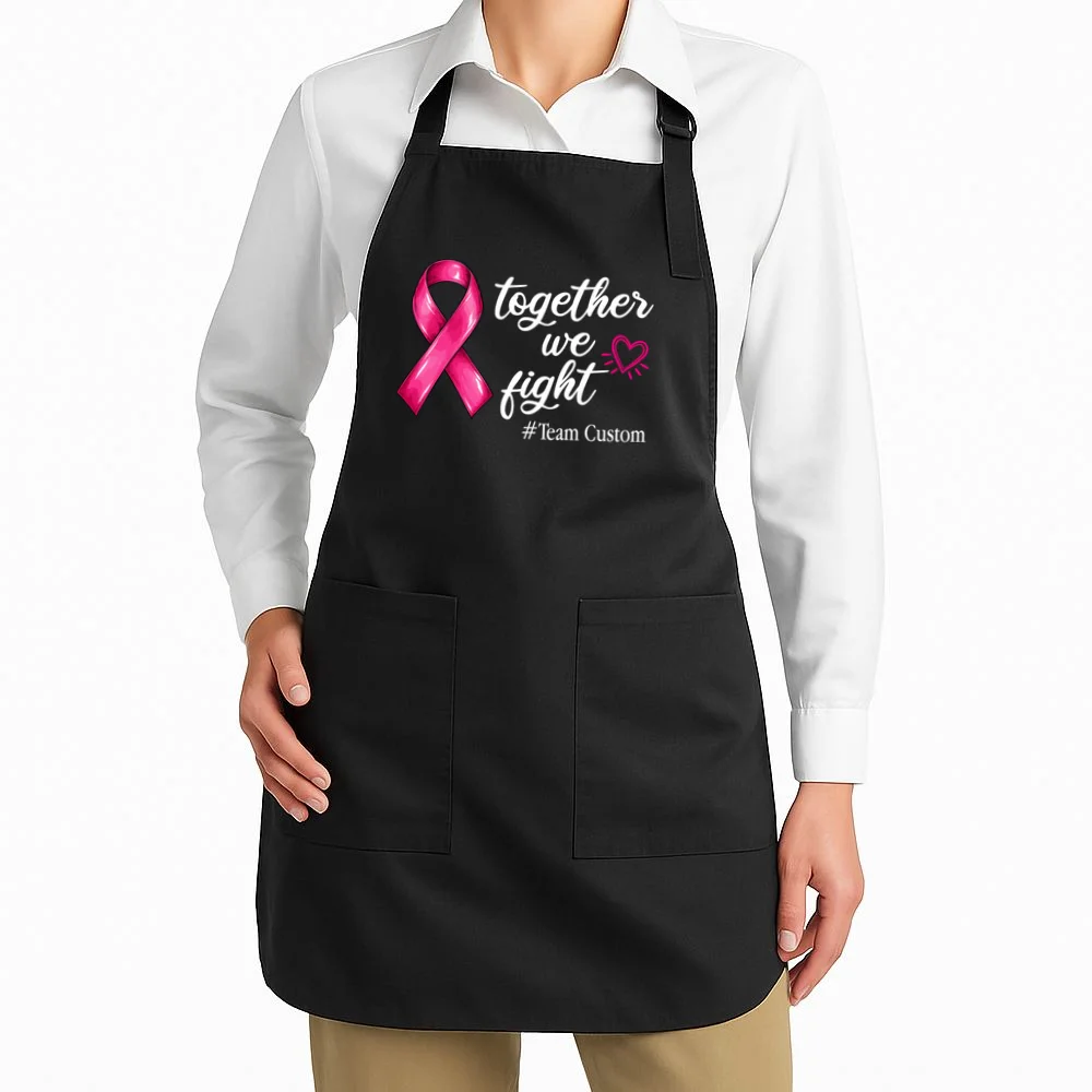 Personalized Together We Fight – Breast Cancer Awareness Shirt Apron - Front 1