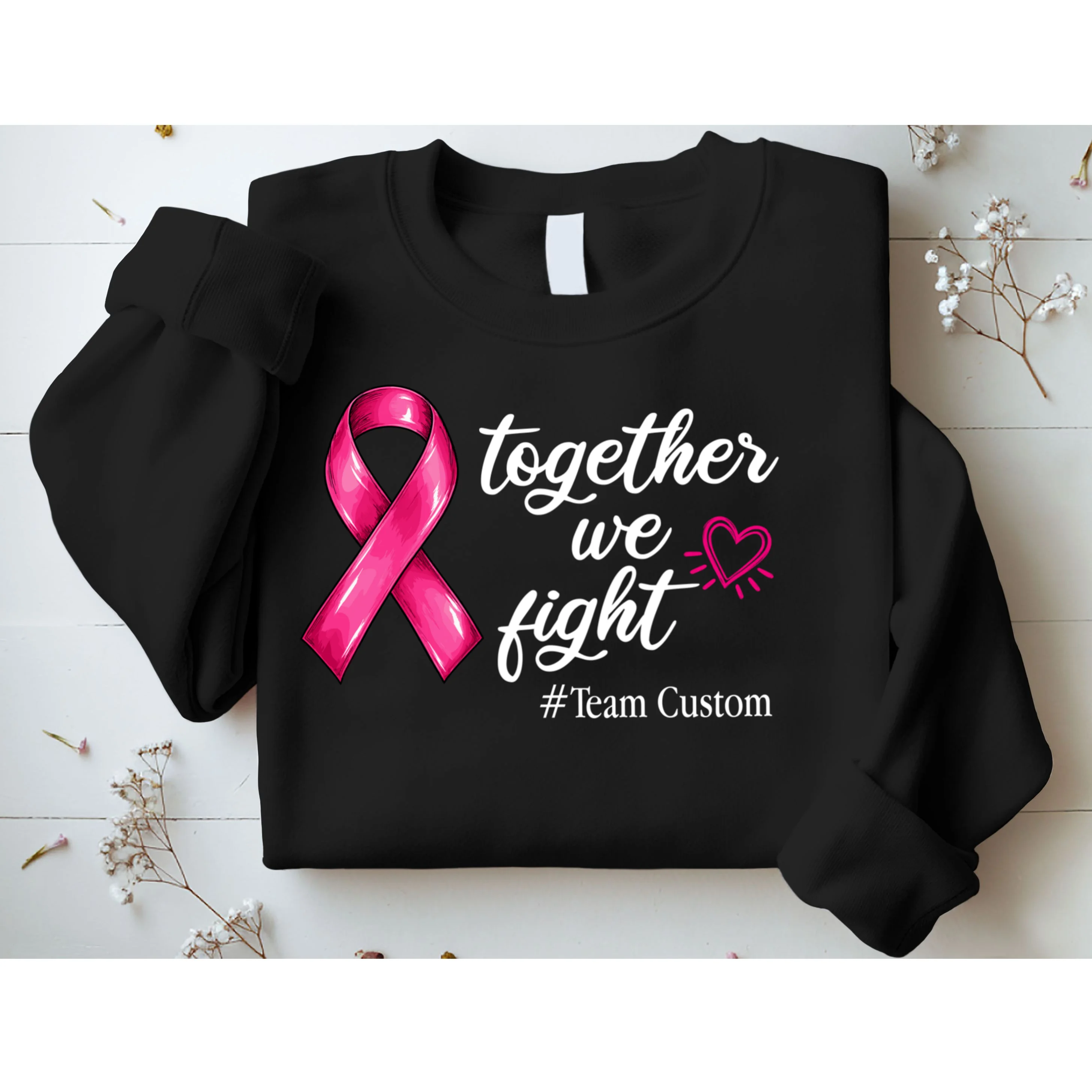 Personalized Together We Fight – Breast Cancer Awareness Shirt Men's Sweatshirt - Front 1