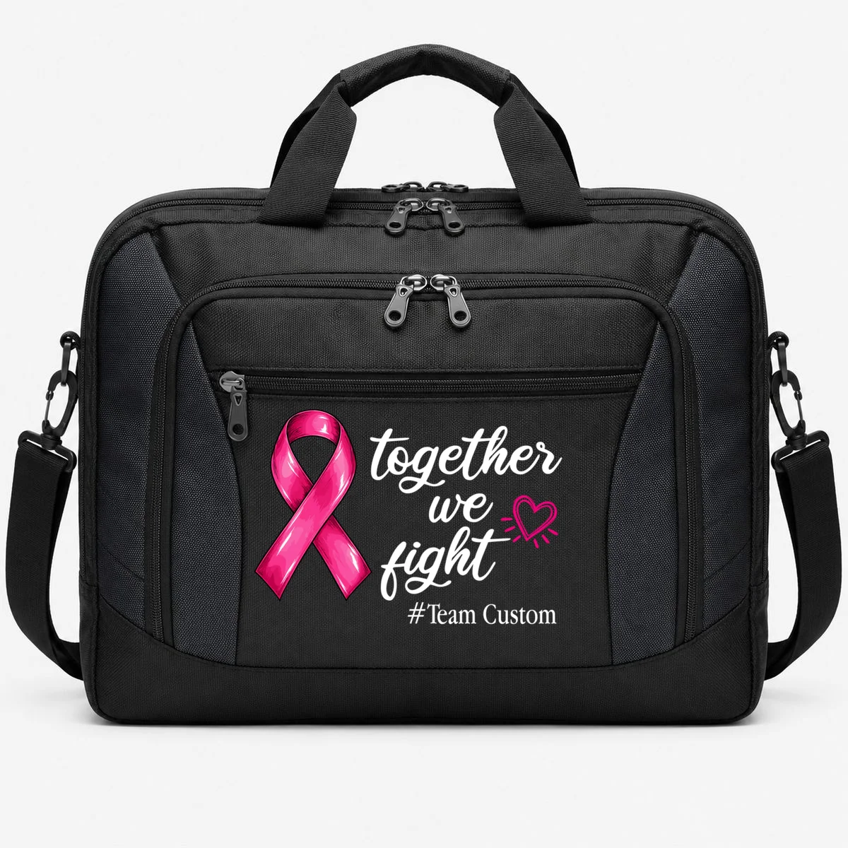 Personalized Together We Fight – Breast Cancer Awareness Shirt Briefcase - Front