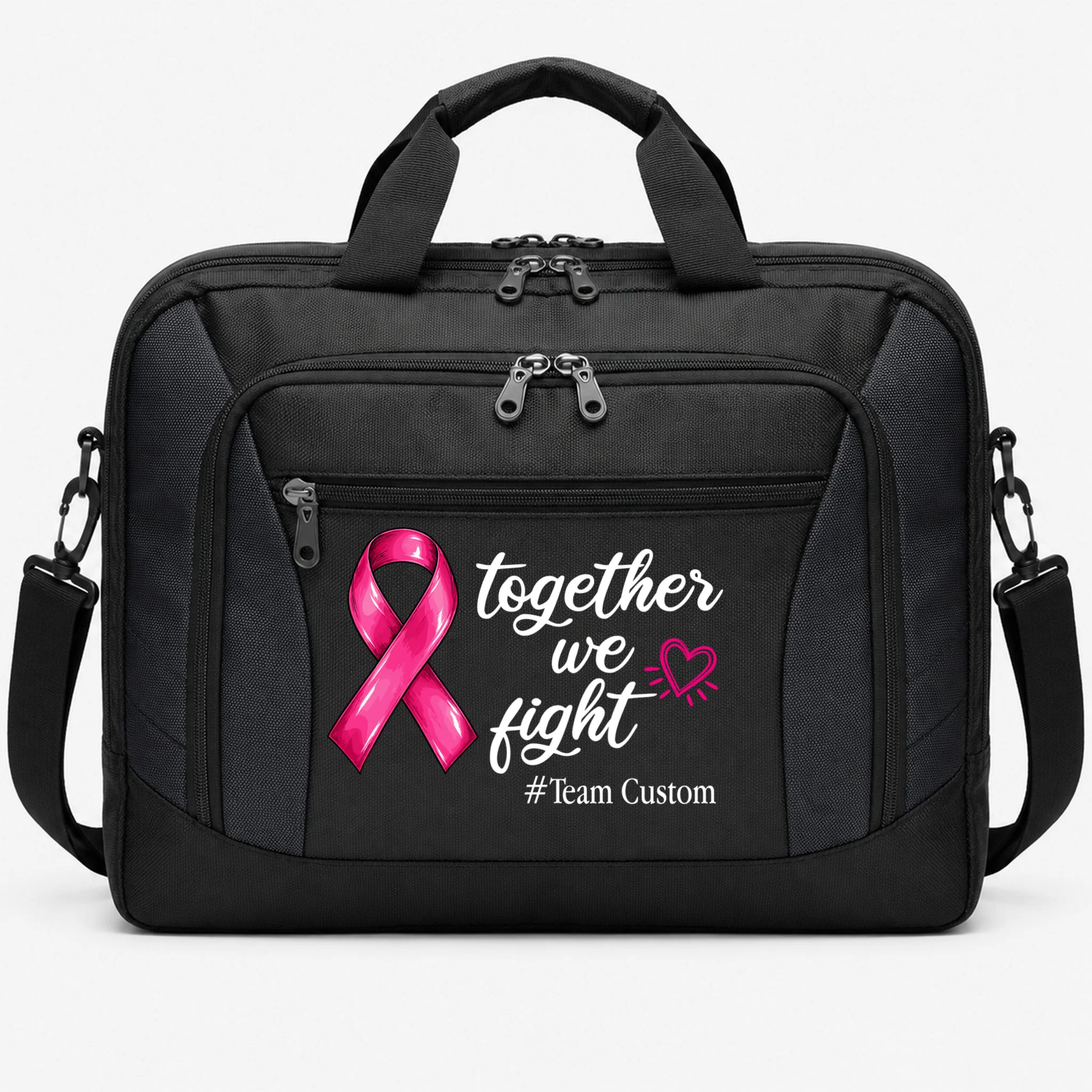 Personalized Together We Fight – Breast Cancer Awareness Shirt Briefcase - Front
