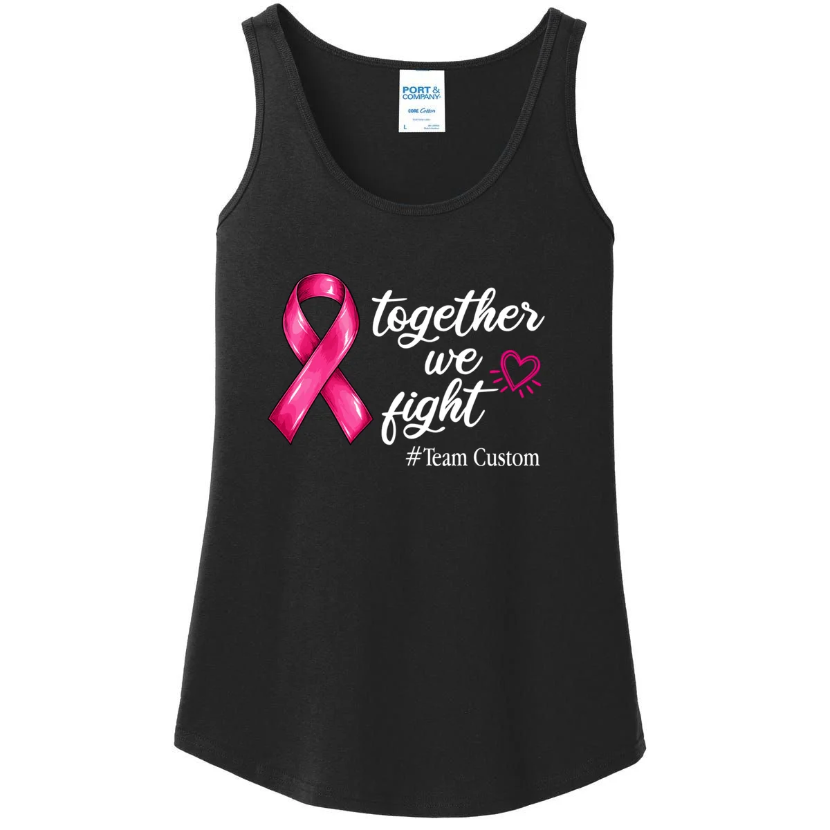 Personalized Together We Fight – Breast Cancer Awareness Shirt Women's Tank Top - Front