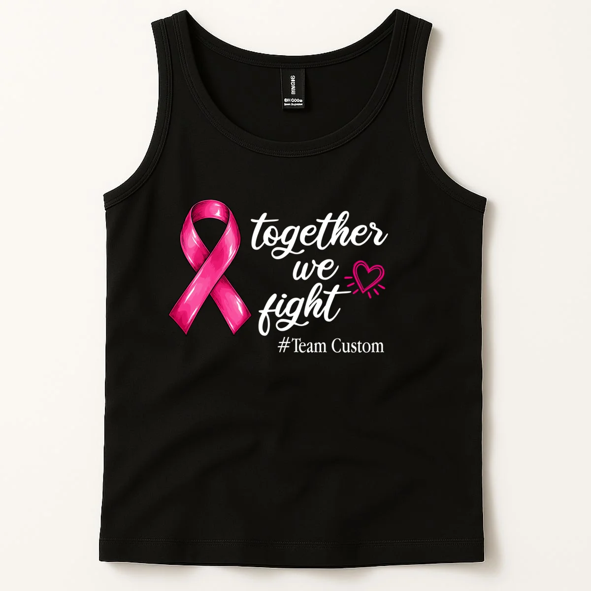 Personalized Together We Fight – Breast Cancer Awareness Shirt Men's Tank Top - Front 1