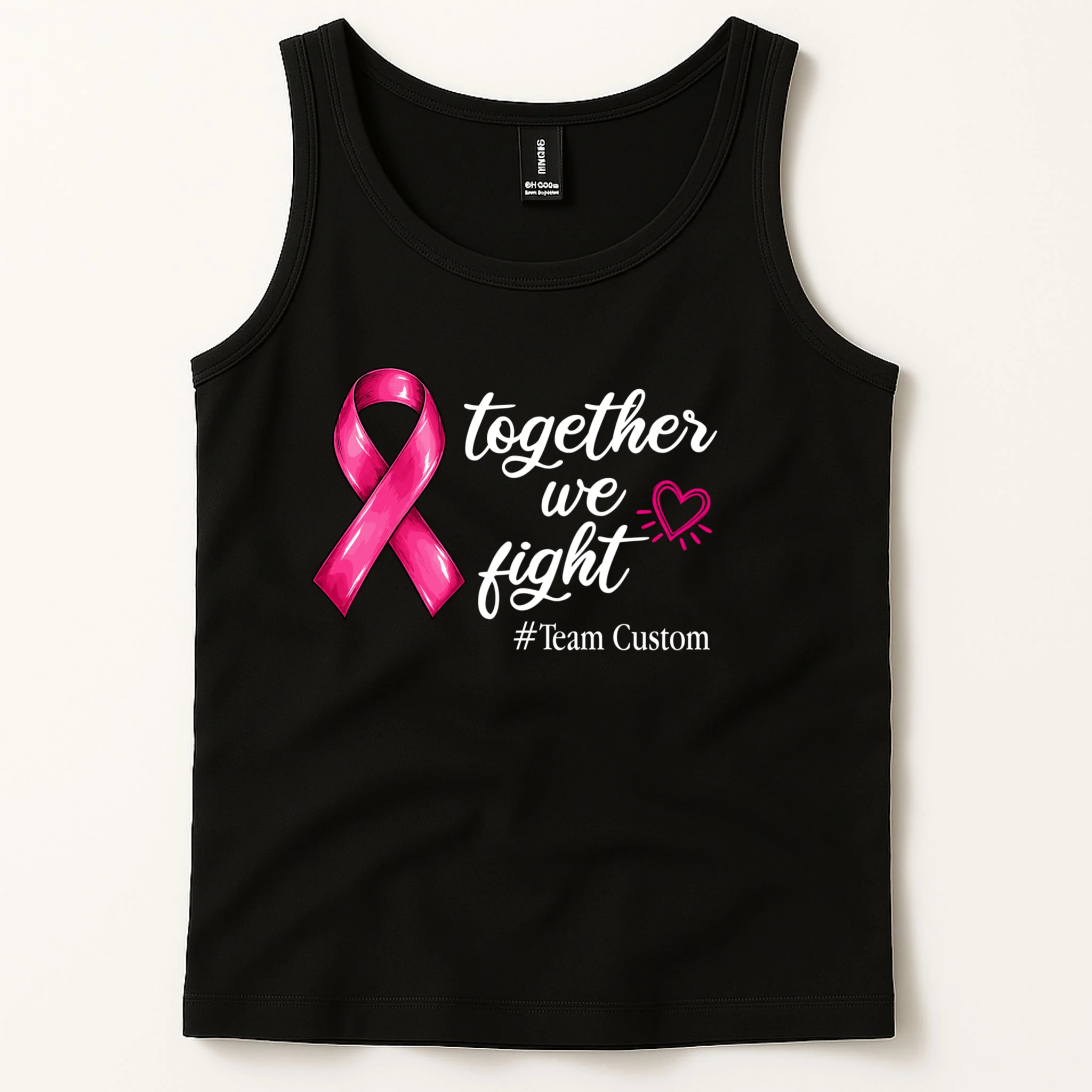 Personalized Together We Fight – Breast Cancer Awareness Shirt Men's Tank Top - Front 1