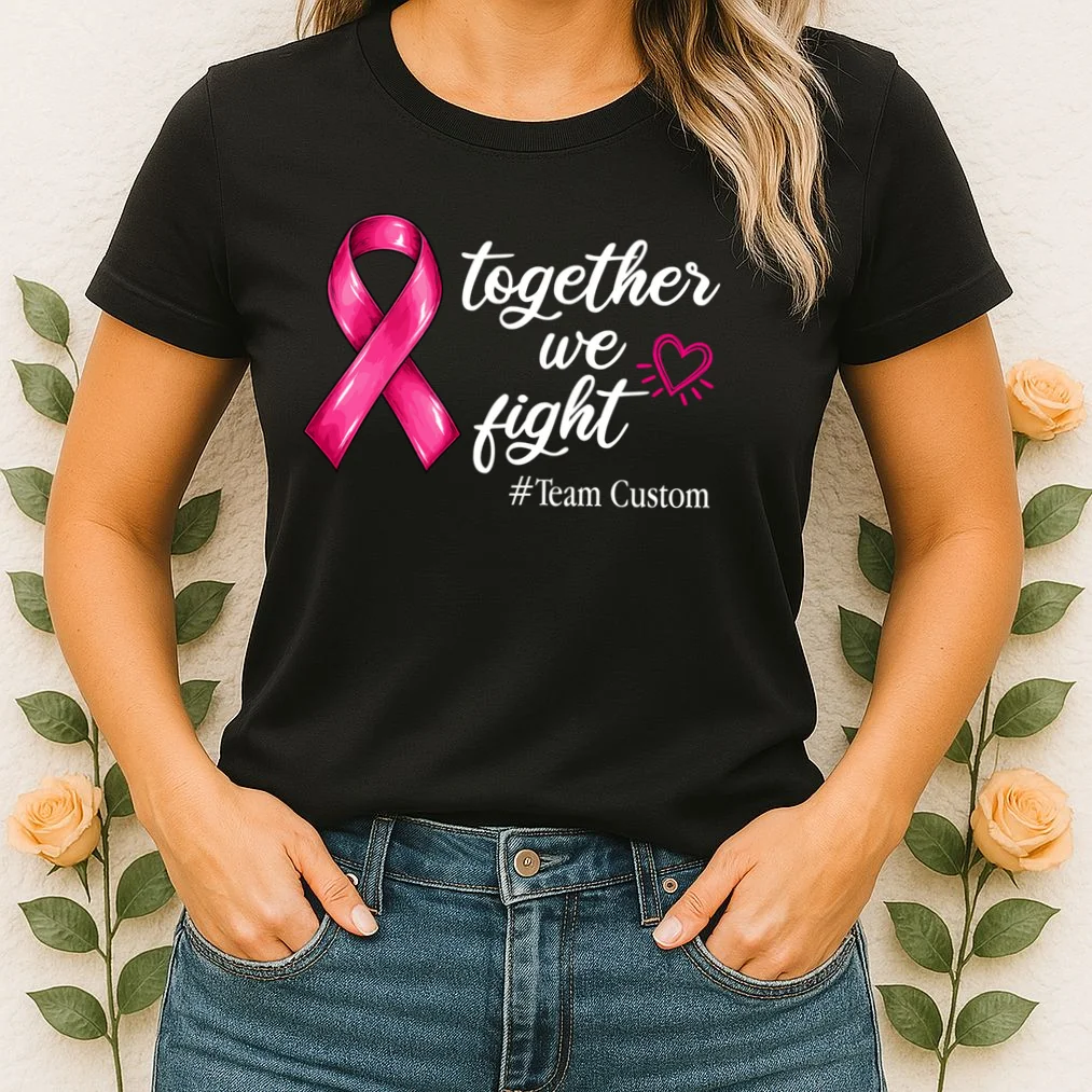 Personalized Together We Fight – Breast Cancer Awareness Shirt Women's T-Shirt - Front 1