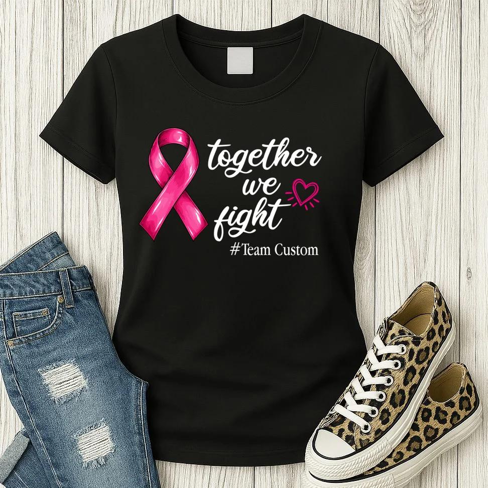 Personalized Together We Fight – Breast Cancer Awareness Shirt Women's T-Shirt - Front 2