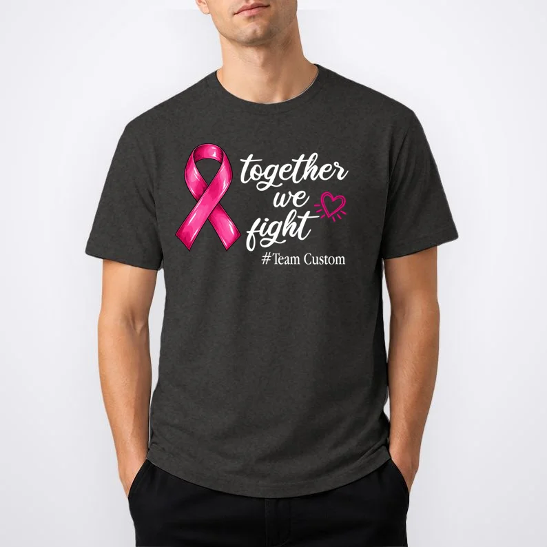 Personalized Together We Fight – Breast Cancer Awareness Shirt Men's T-Shirt - Front 1