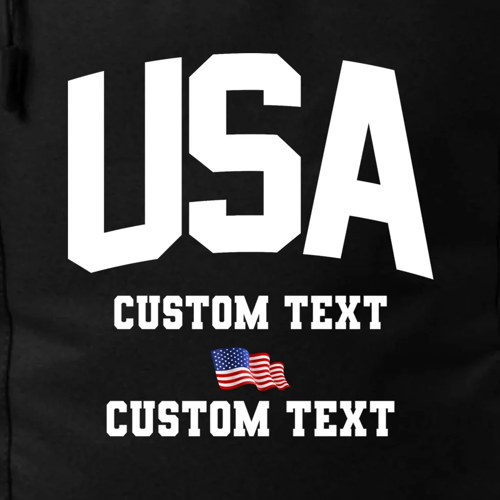 USA Custom Text Team America Personalized Backpack - Front - Close-up