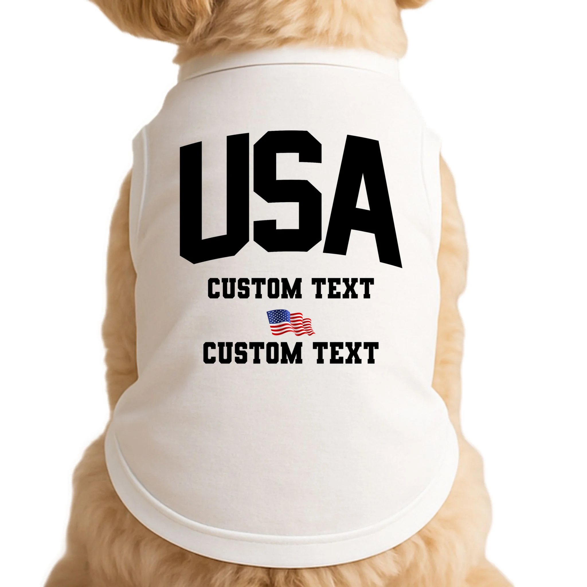 USA Custom Text Team America Personalized Doggie Tank - Front
