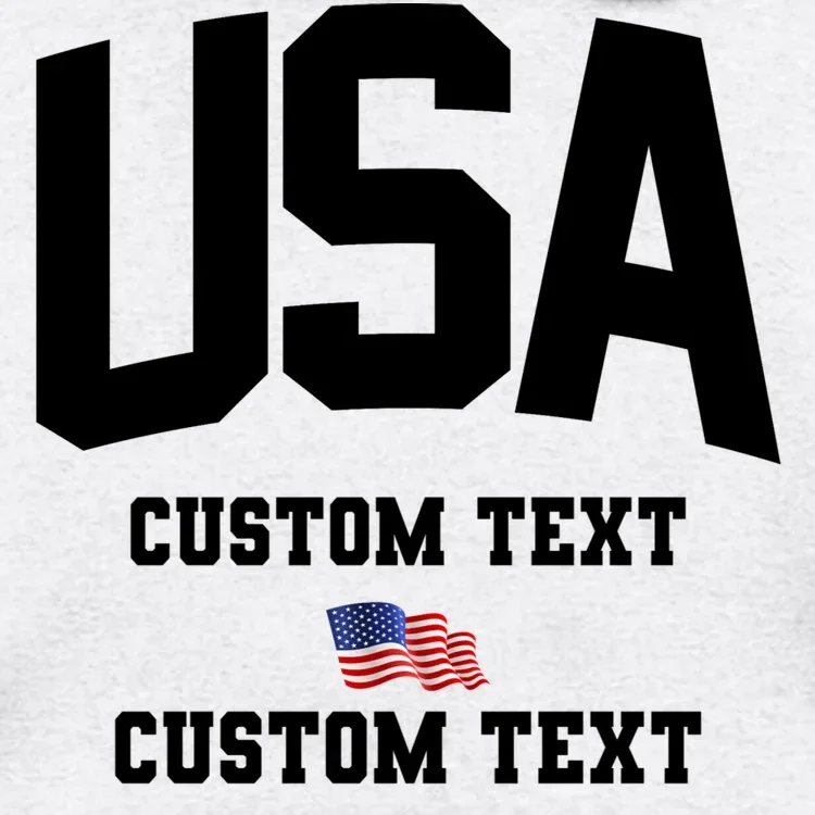 USA Custom Text Team America Personalized Men's Hoodie - Front - Close-up