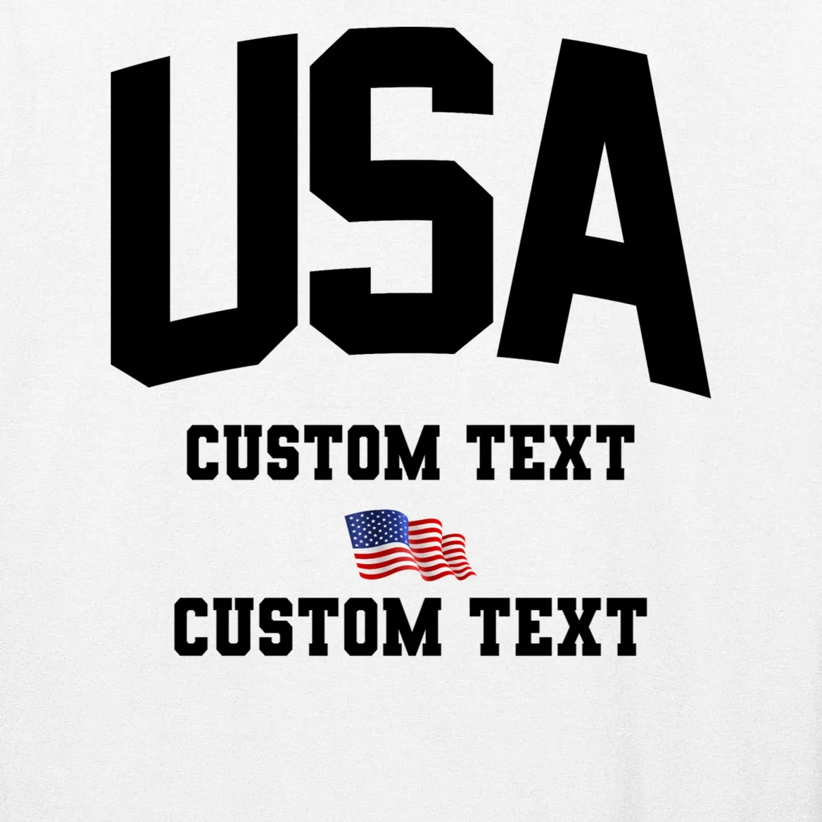 USA Custom Text Team America Personalized Men's Long Sleeve Shirt - Front - Close-up