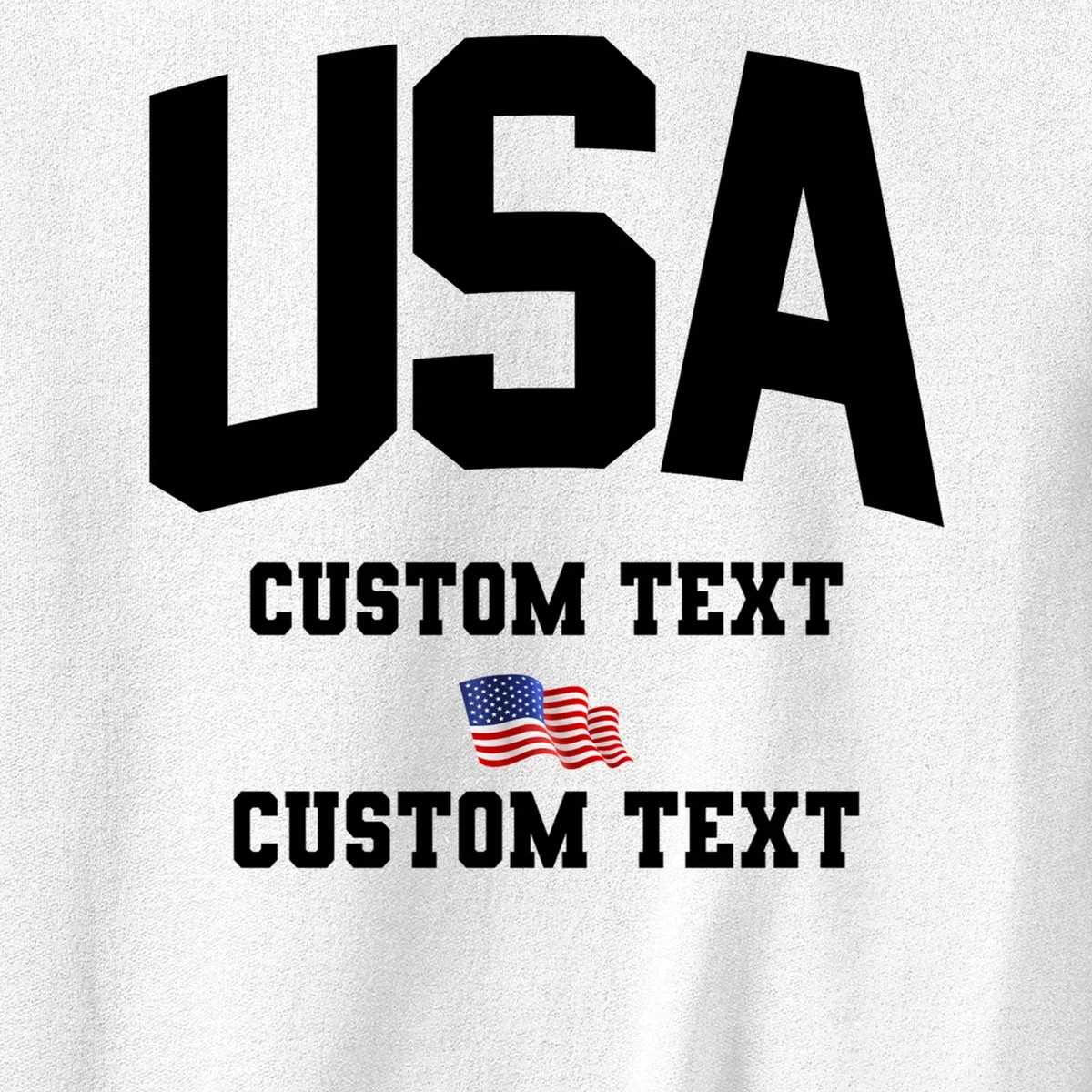 USA Custom Text Team America Personalized Men's Sweatshirt - Front - Close-up