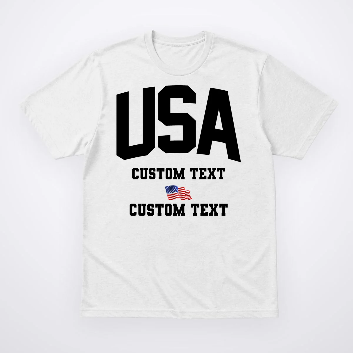 USA Custom Text Team America Personalized Men's T-Shirt - Front