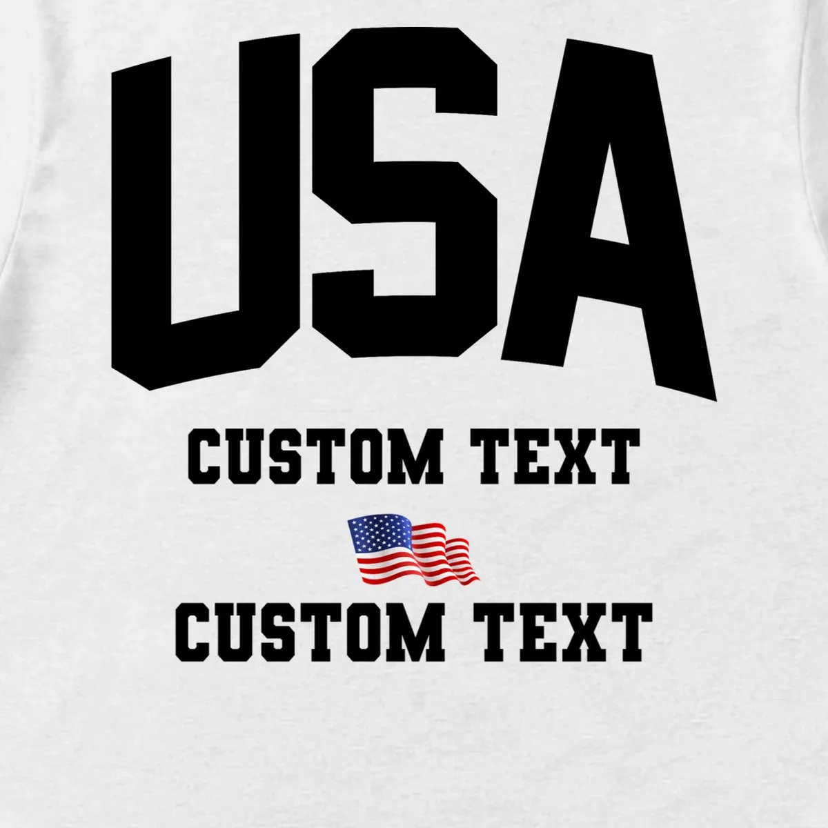 USA Custom Text Team America Personalized Men's T-Shirt - Front - Close-up