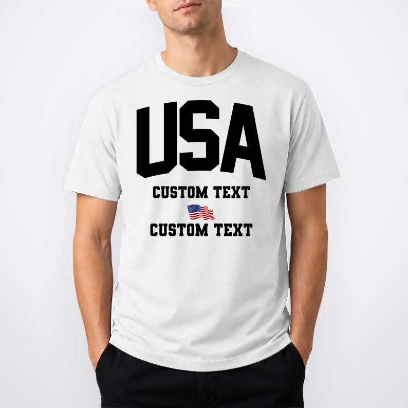 USA Custom Text Team America Personalized T-Shirt - Front 1