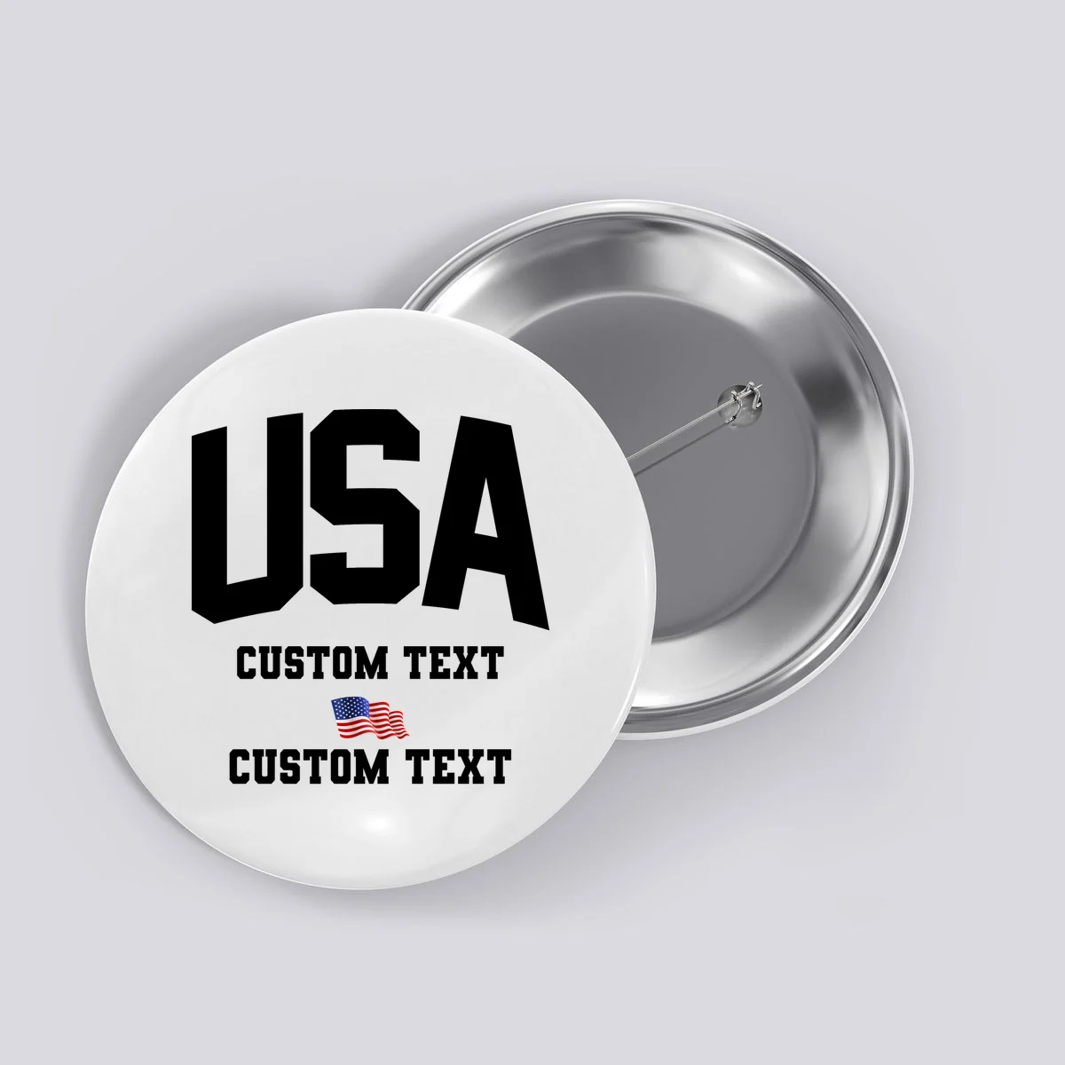 USA Custom Text Team America Personalized Button - Front