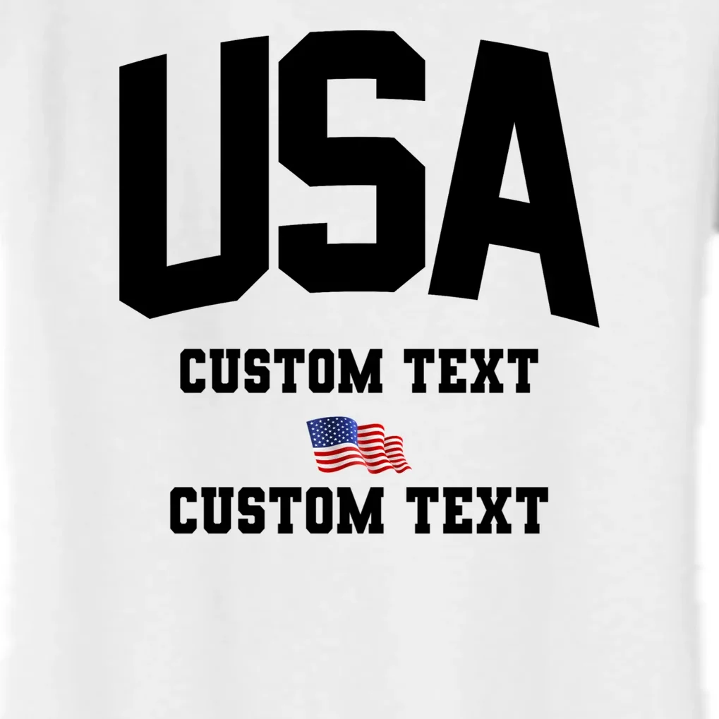 USA Custom Text Team America Personalized Women's Flannel Pajama Set - Front - Close-up