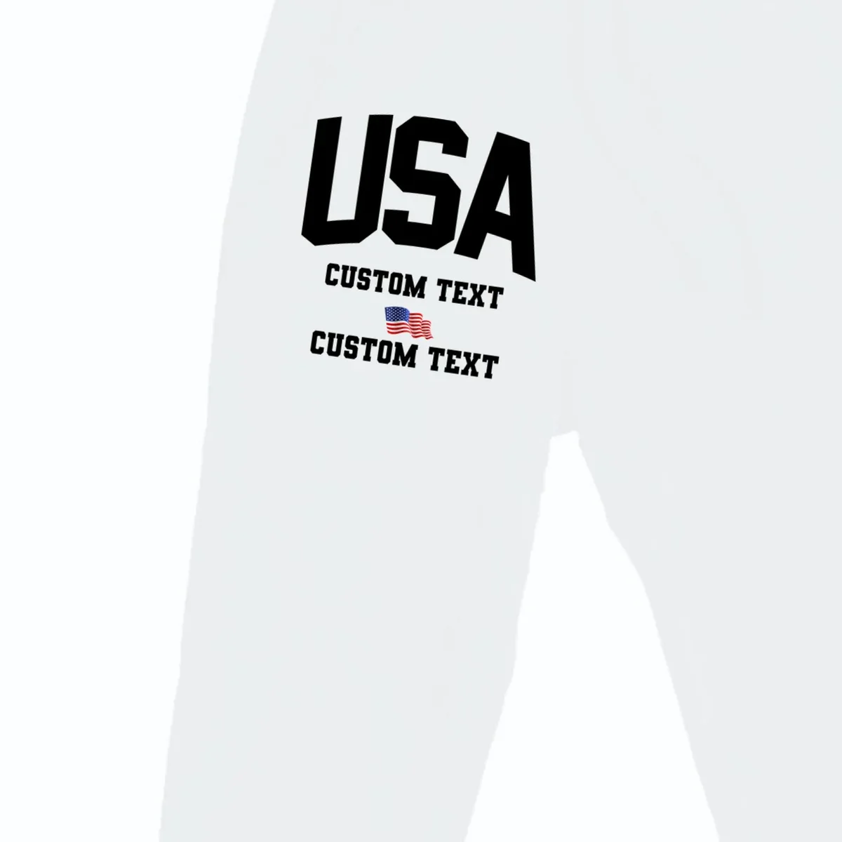 USA Custom Text Team America Personalized Men's Sweatpants - Front - Close-up