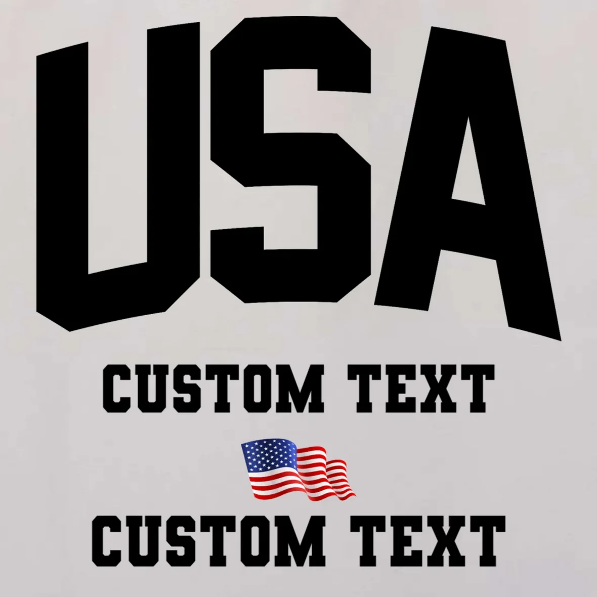 USA Custom Text Team America Personalized Tote Bag - Front - Close-up