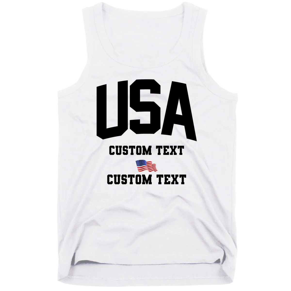 USA Custom Text Team America Personalized Tank Top - Front