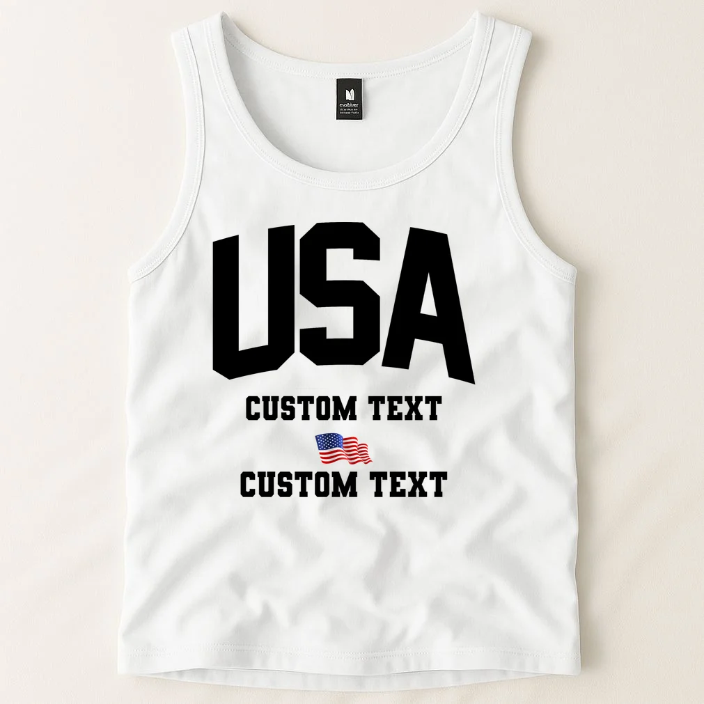 USA Custom Text Team America Personalized Tank Top - Front 1