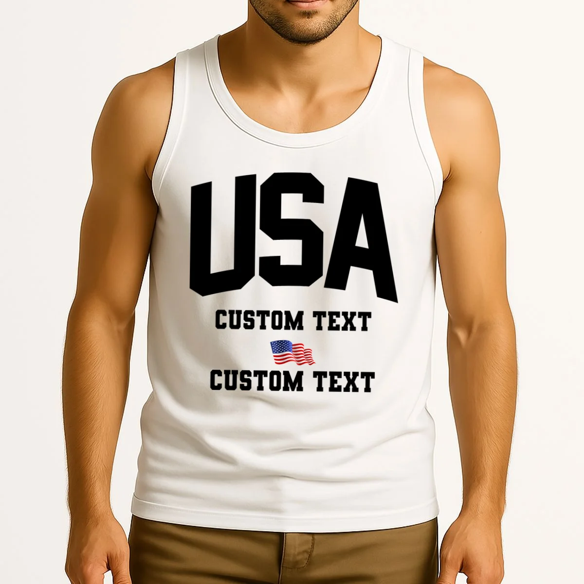 USA Custom Text Team America Personalized Tank Top - Front 2