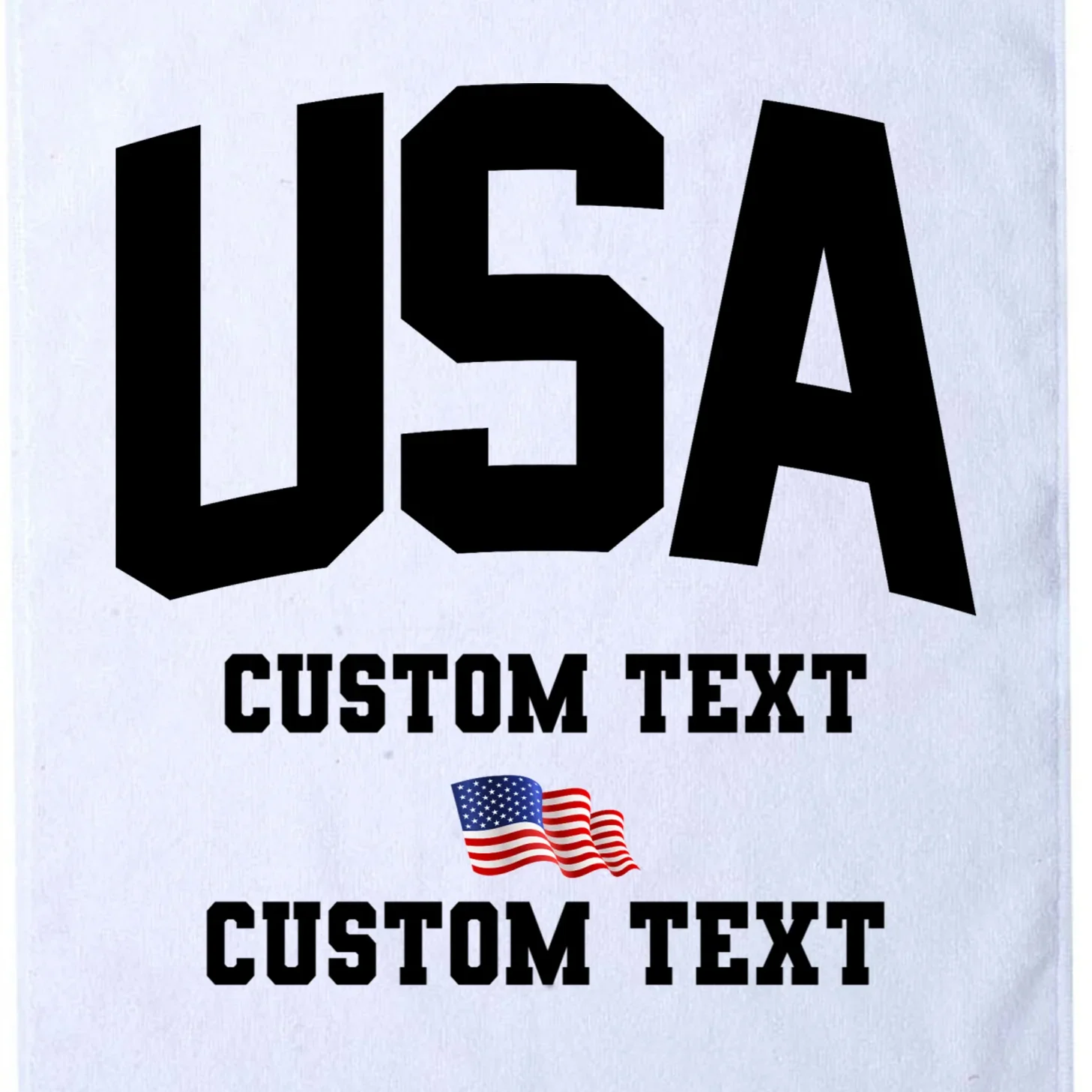 USA Custom Text Team America Personalized Golf Towel - Front - Close-up