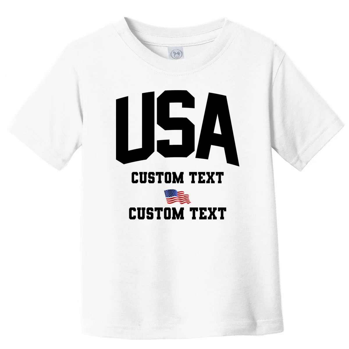 USA Custom Text Team America Personalized Toddler T-Shirt - Front