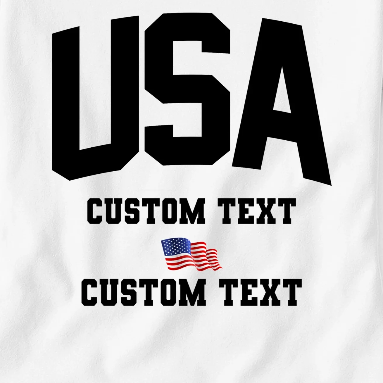 USA Custom Text Team America Personalized Women's T-Shirt - Front - Close-up