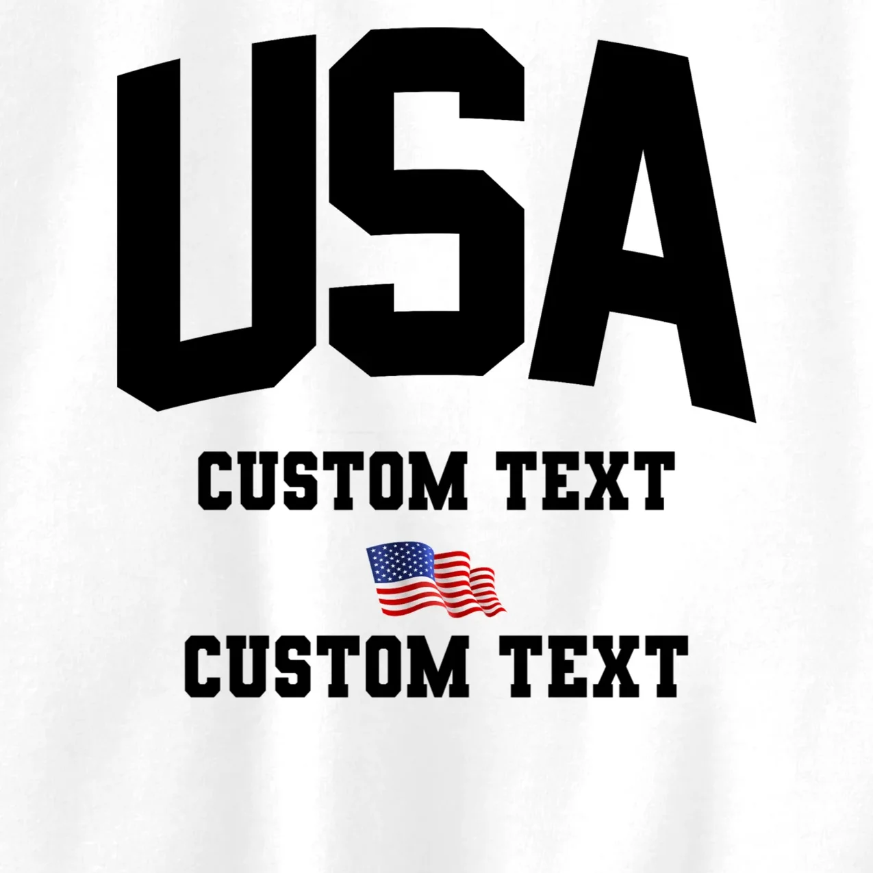 USA Custom Text Team America Personalized Kids Sweatshirt - Front - Close-up
