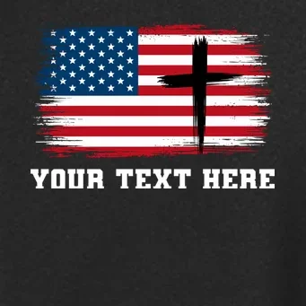 USA Flag Cross Christian Custom Personalized Text Women's Soft Jacket - Front - Close-up