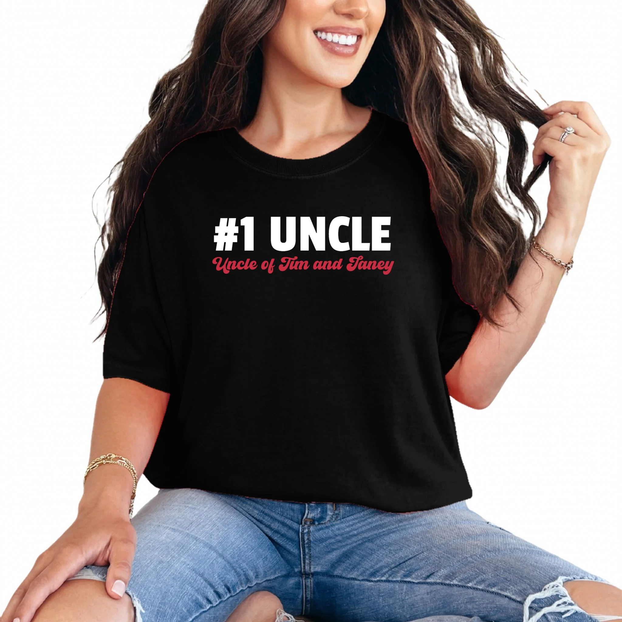 Best Uncle Custom Text Comfort Colors Unisex T-Shirt - Front