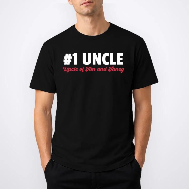 Best Uncle Custom Text T-Shirt - Front 1