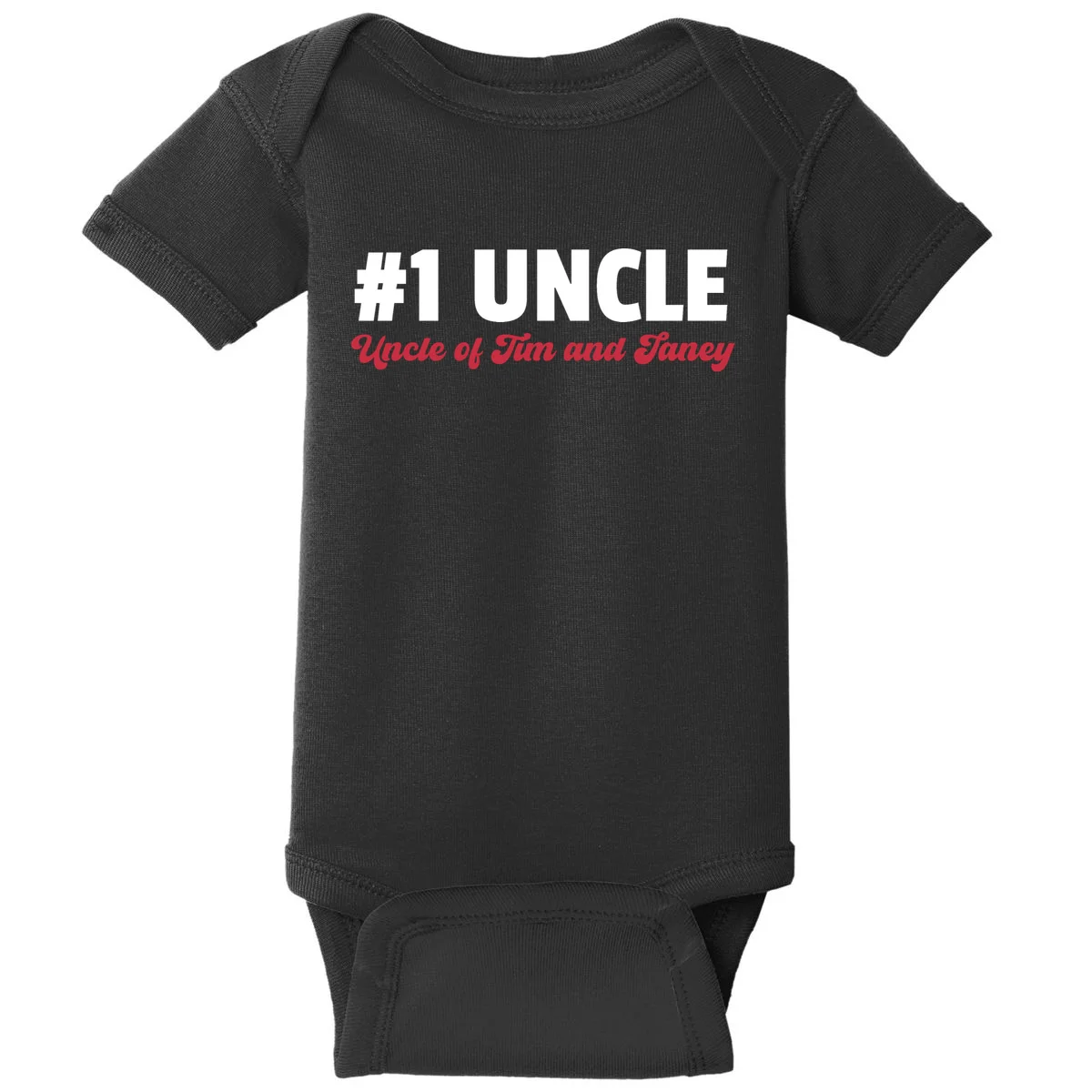 Best Uncle Custom Text Baby Bodysuit - Front