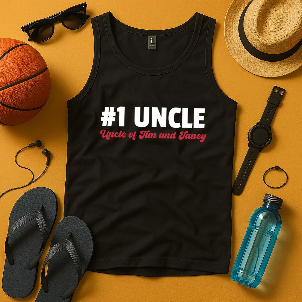 Best Uncle Custom Text Tank Top - Front 3