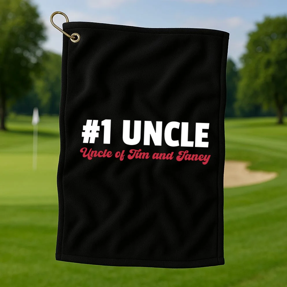 Best Uncle Custom Text Golf Towel - Front 1
