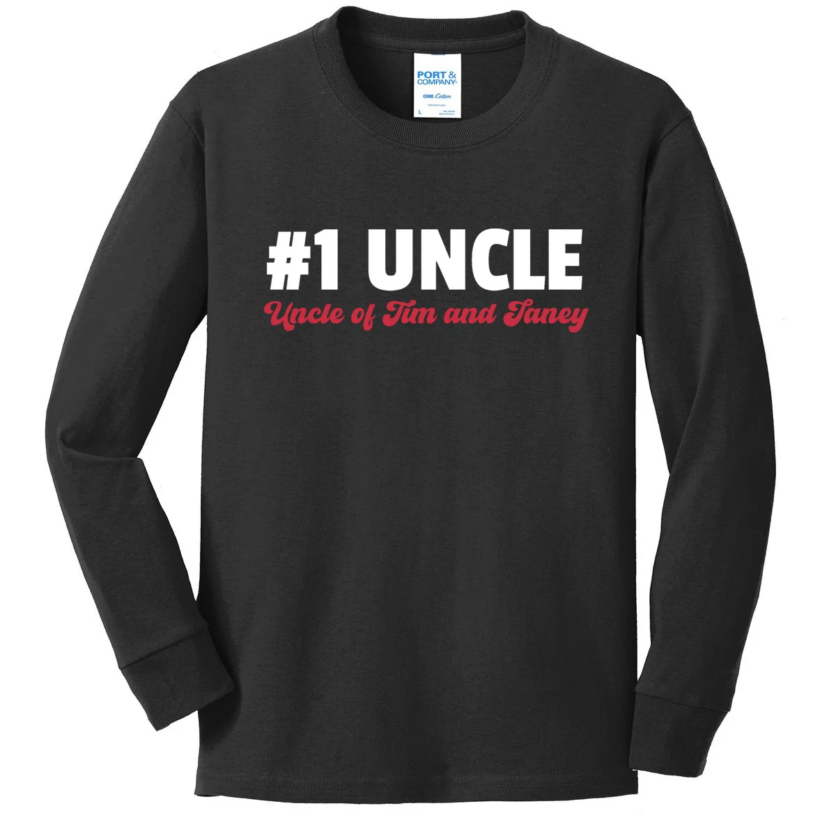 Best Uncle Custom Text Kids Long Sleeve Shirt - Front