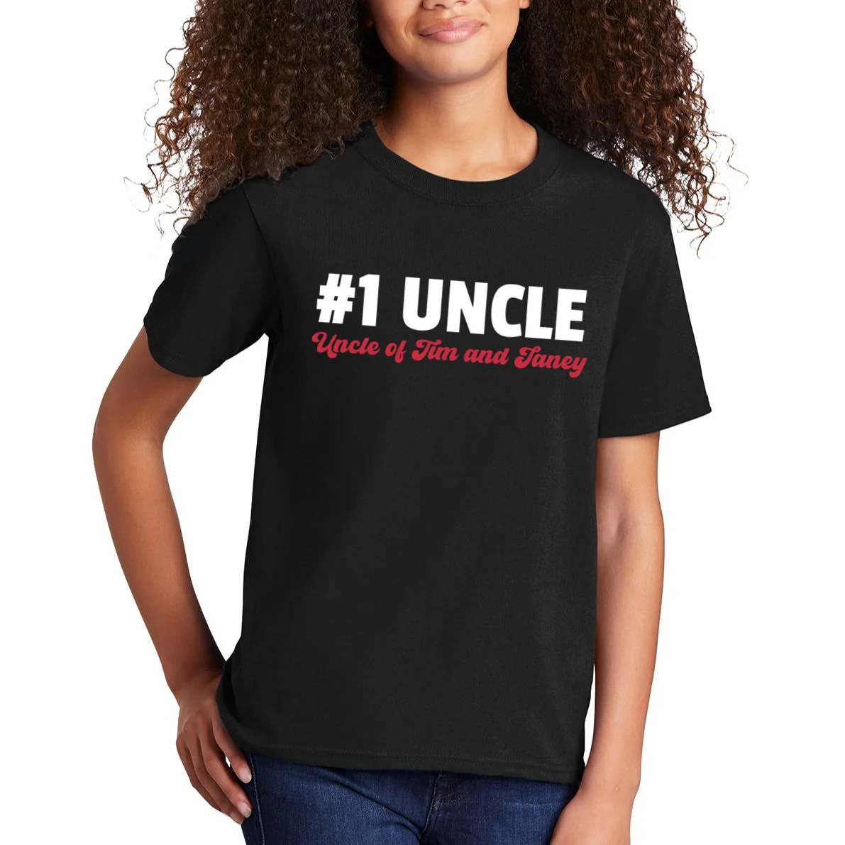 Best Uncle Custom Text Kids T-Shirt - Front 1