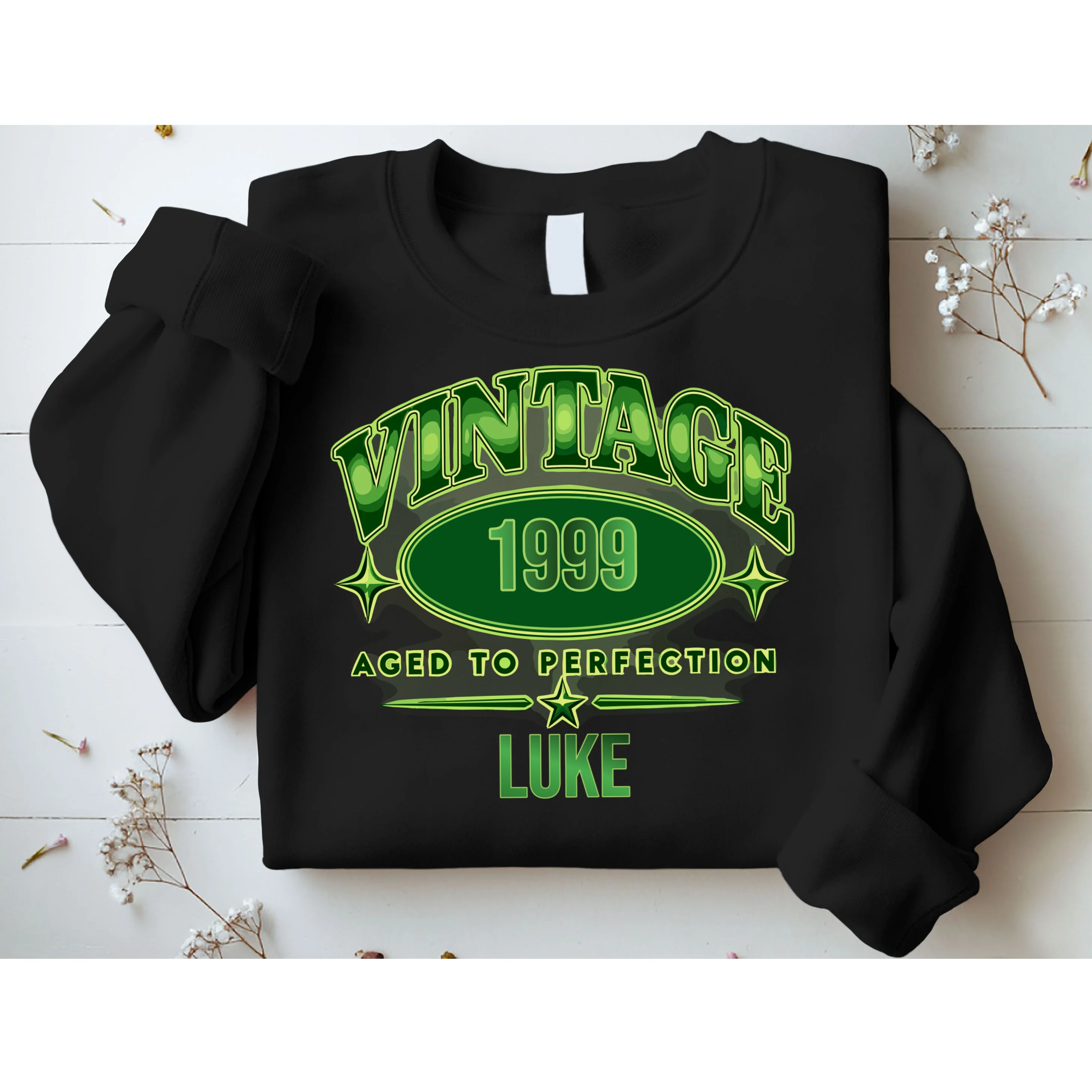 Vintage Aged to Perfection Retro Graphic Design Men's Sweatshirt - Front 1