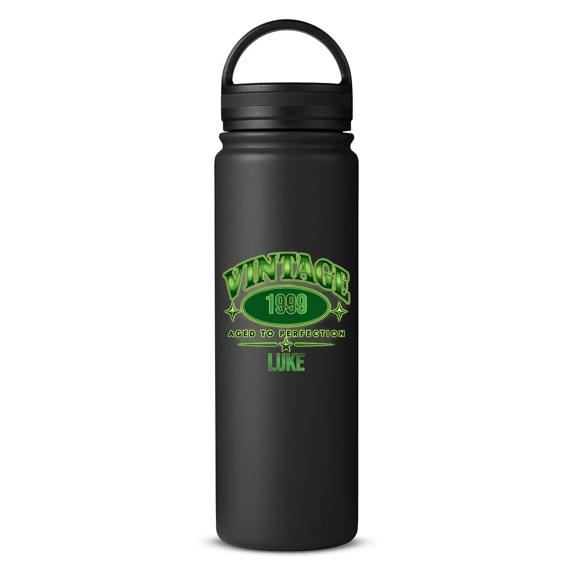 Vintage Aged to Perfection Retro Graphic Design 24oz Water Bottle Front