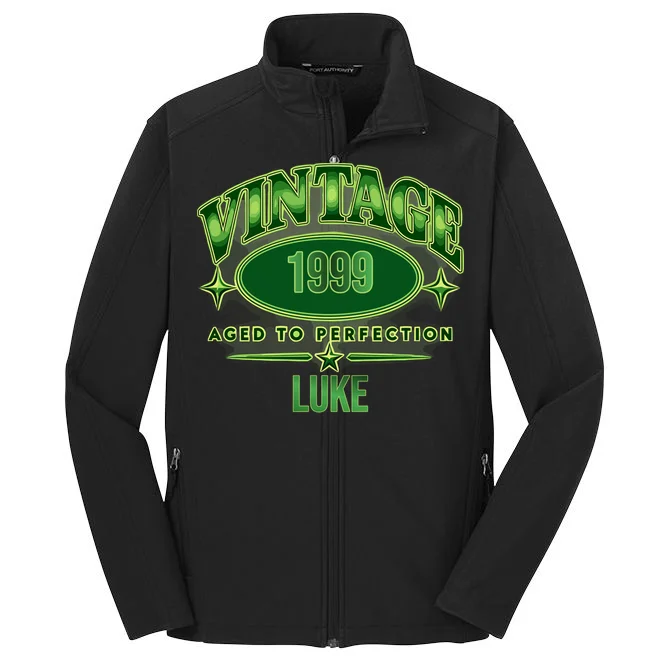 Vintage Aged to Perfection Retro Graphic Design Men's Soft Jacket Front