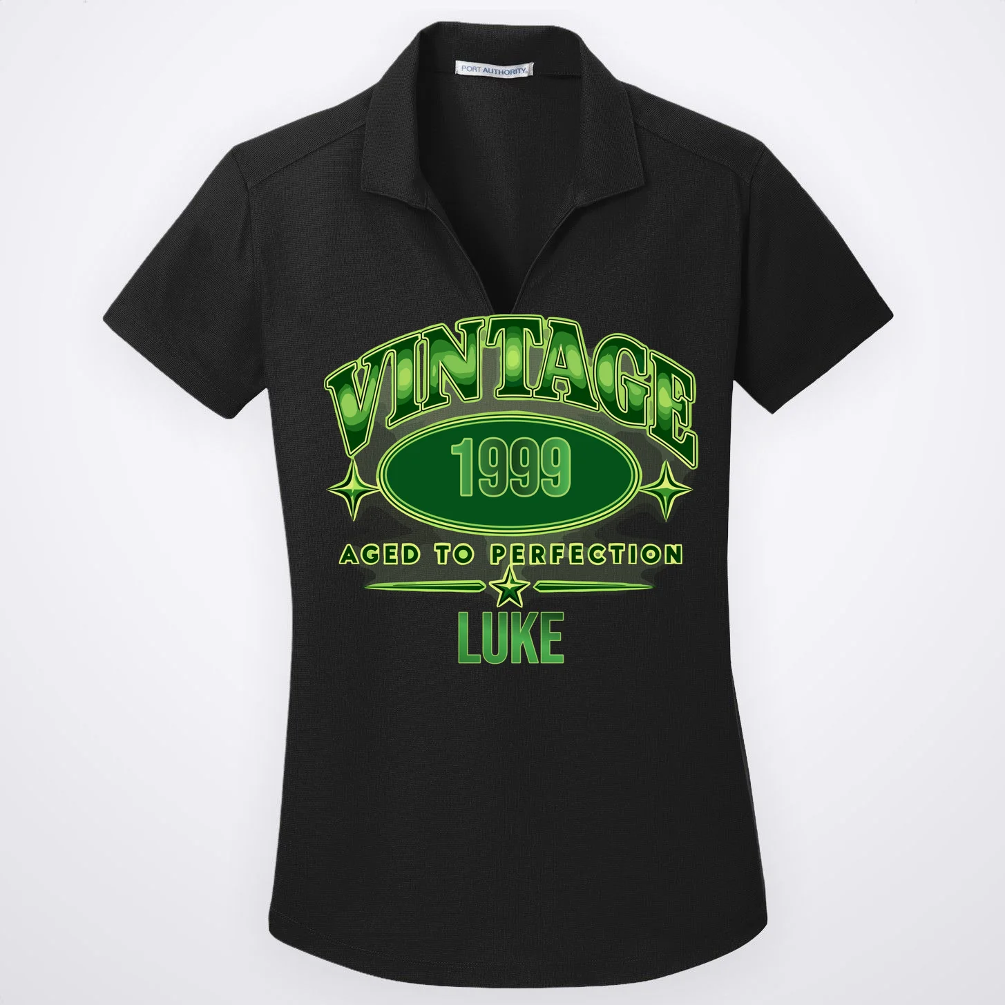 Vintage Aged to Perfection Retro Graphic Design Women's Polo Front