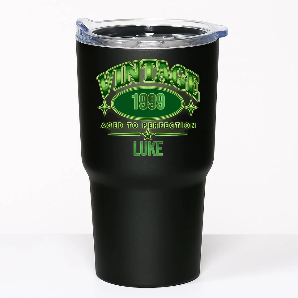 Vintage Aged to Perfection Retro Graphic Design 20oz Tumbler Front