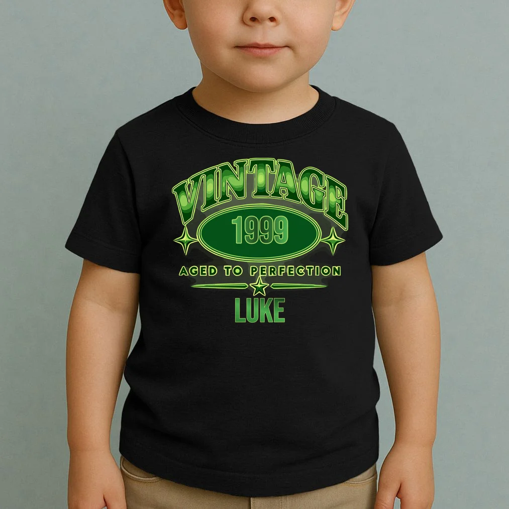 Vintage Aged to Perfection Retro Graphic Design Toddler T-Shirt - Front 1