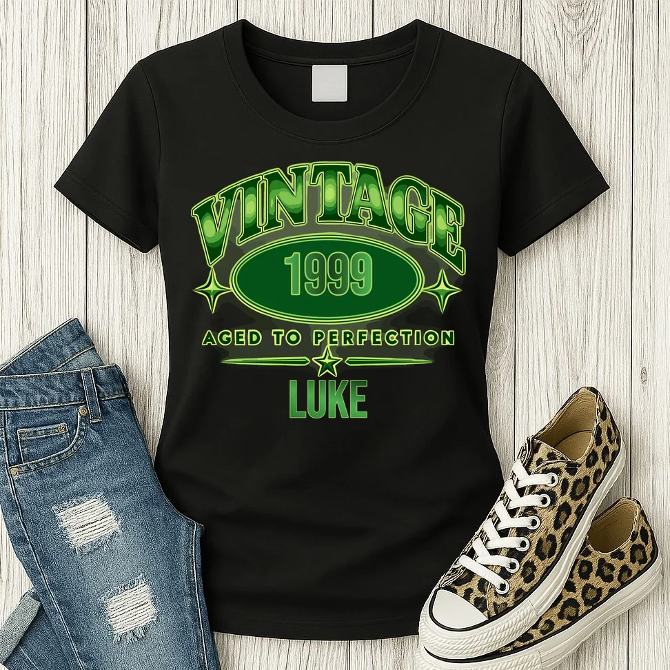 Vintage Aged to Perfection Retro Graphic Design Women's T-Shirt - Front 2