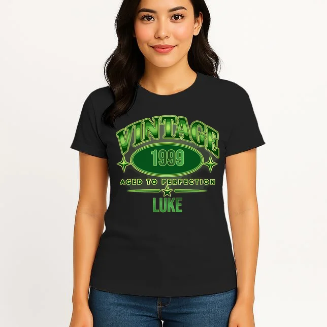 Vintage Aged to Perfection Retro Graphic Design Women's T-Shirt - Front 3