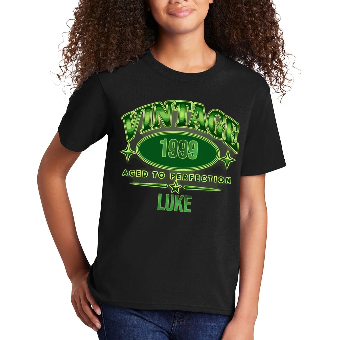 Vintage Aged to Perfection Retro Graphic Design Kids T-Shirt - Front 1