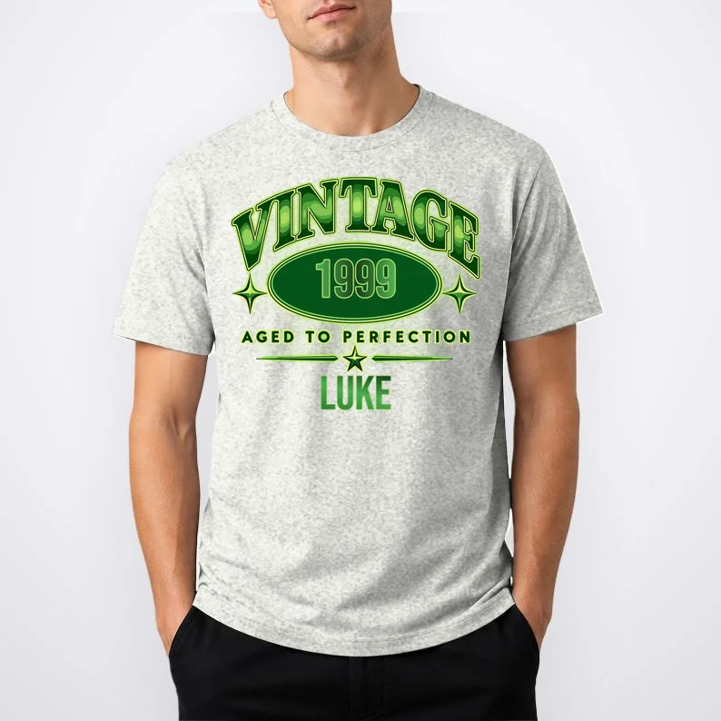 Vintage Aged to Perfection Retro Graphic Design Men's T-Shirt - Front 1