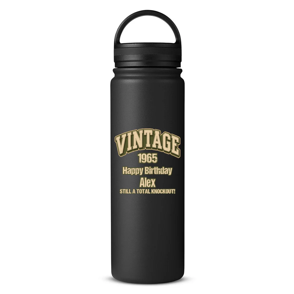Vintage 1965 Still a Total Knockout Retro Birthday Design 24oz Water Bottle Front
